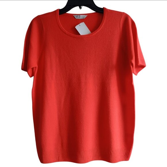 14🧡Vibrant orange knit top short sleeves - Picture 2 of 8